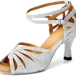 TTdancewear Women Rhinestone Ballroom Dance Shoes Latin Salsa Performance Dance